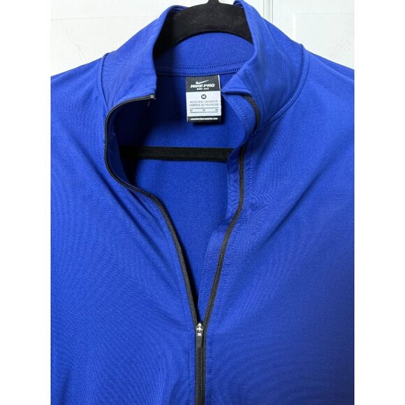 Nike PRO Women's 1/4 Zip Bright Blue Dri Fit Top - Size Medium - Picture 10 of 13
